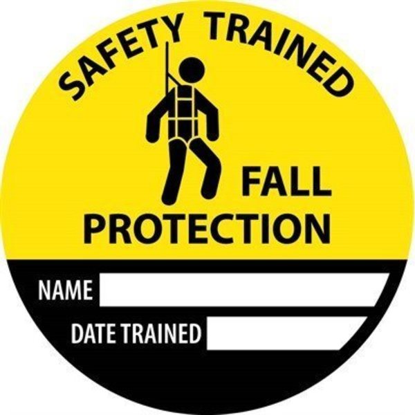 Nmc Safety Trained Fall Protection Name Date Trained Hard Hat Label, Pk25, HH147 HH147